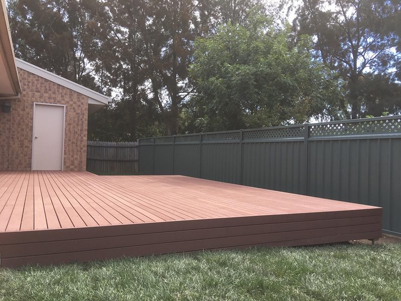 Timber deck and lawn